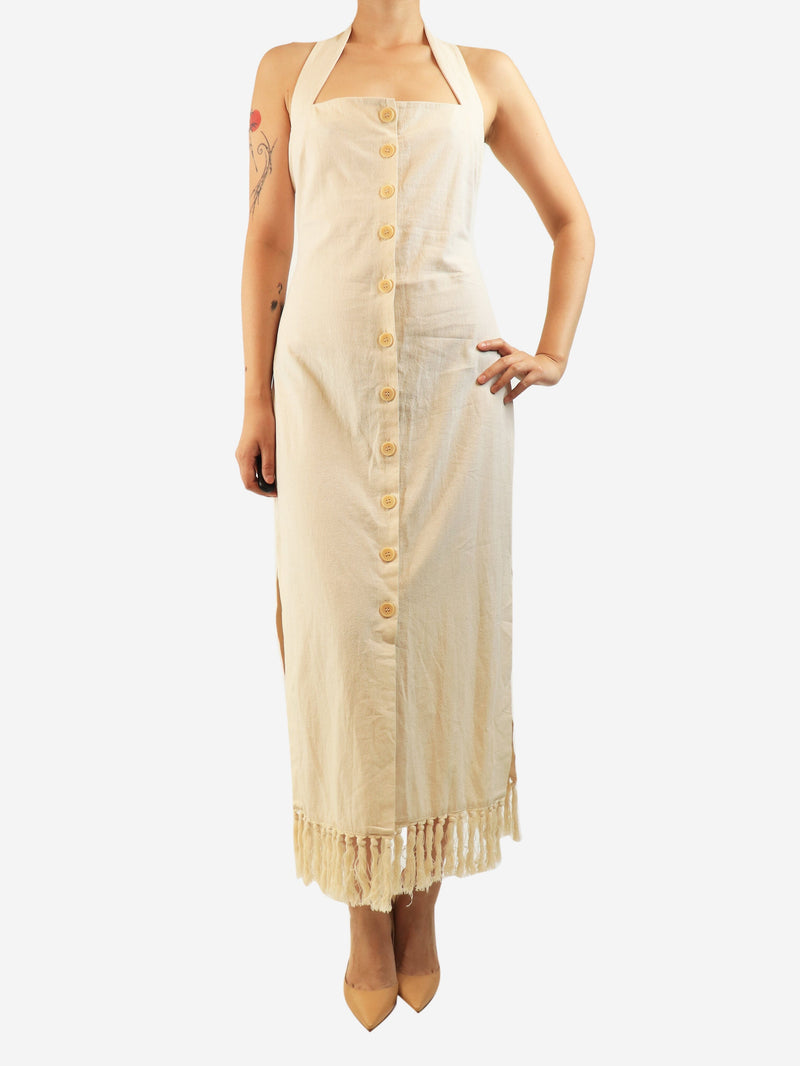 Neutral cotton halterneck dress - size L Dresses Nanushka 