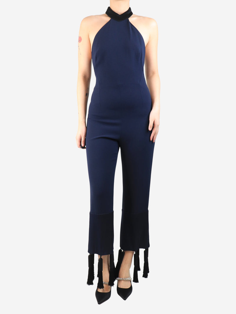Navy high-neck jumpsuit - size UK 10 Jumpsuits Galvan London 