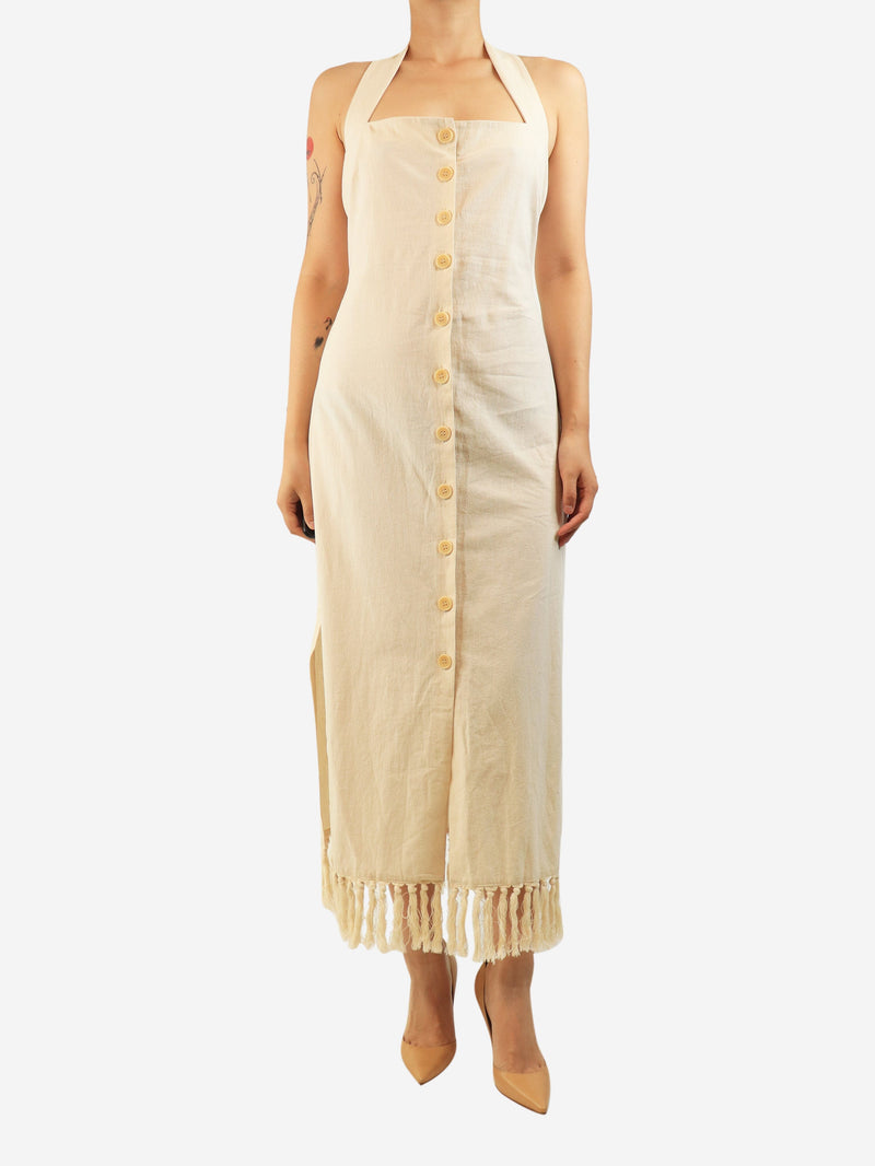 Neutral cotton halterneck dress - size L Dresses Nanushka 