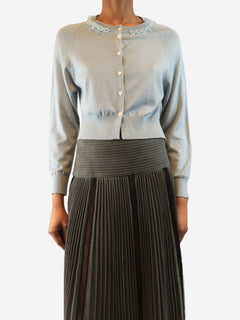 Light blue embellished-collar cardigan - size XS Knitwear Simone Rocha 