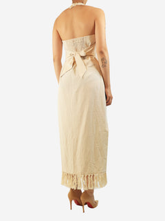 Neutral cotton halterneck dress - size L Dresses Nanushka 