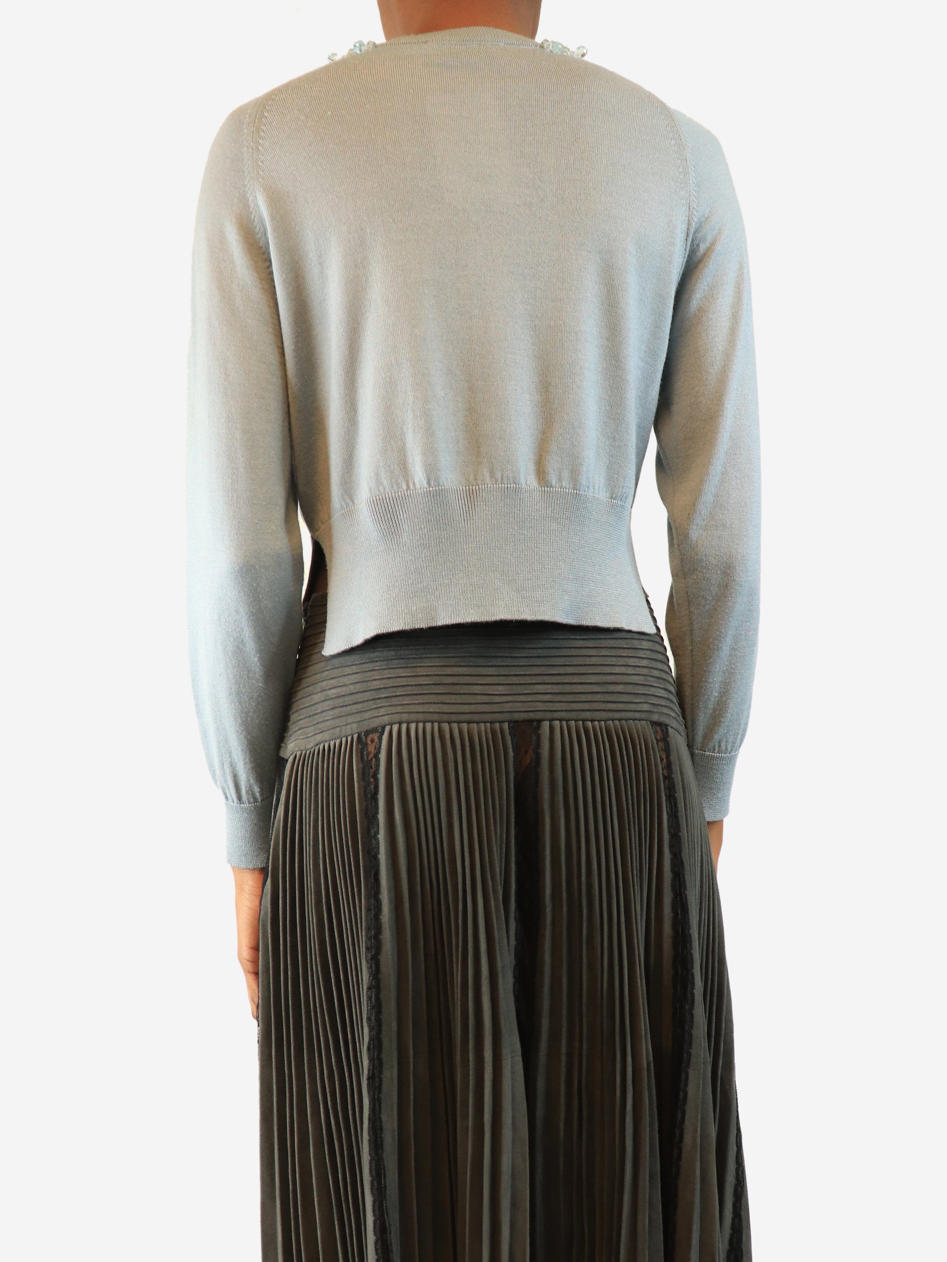Light blue embellished-collar cardigan - size XS Knitwear Simone Rocha 