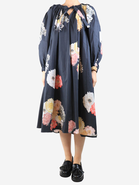 Charcoal floral midi dress - size S product image