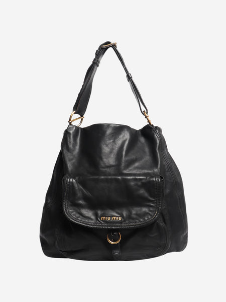 Black leather shoulder bag product image