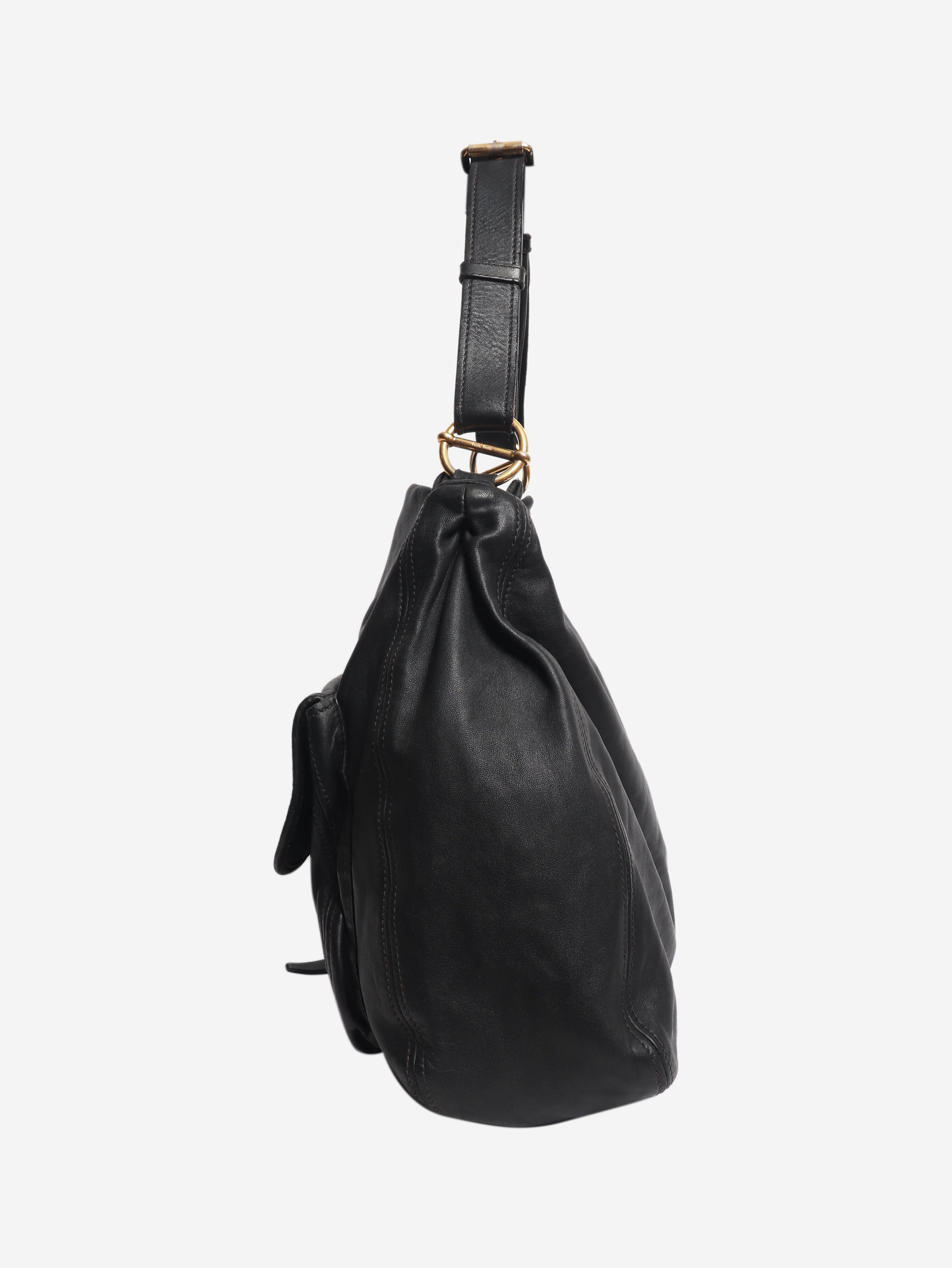 Black leather shoulder bag Shoulder bags Miu Miu 