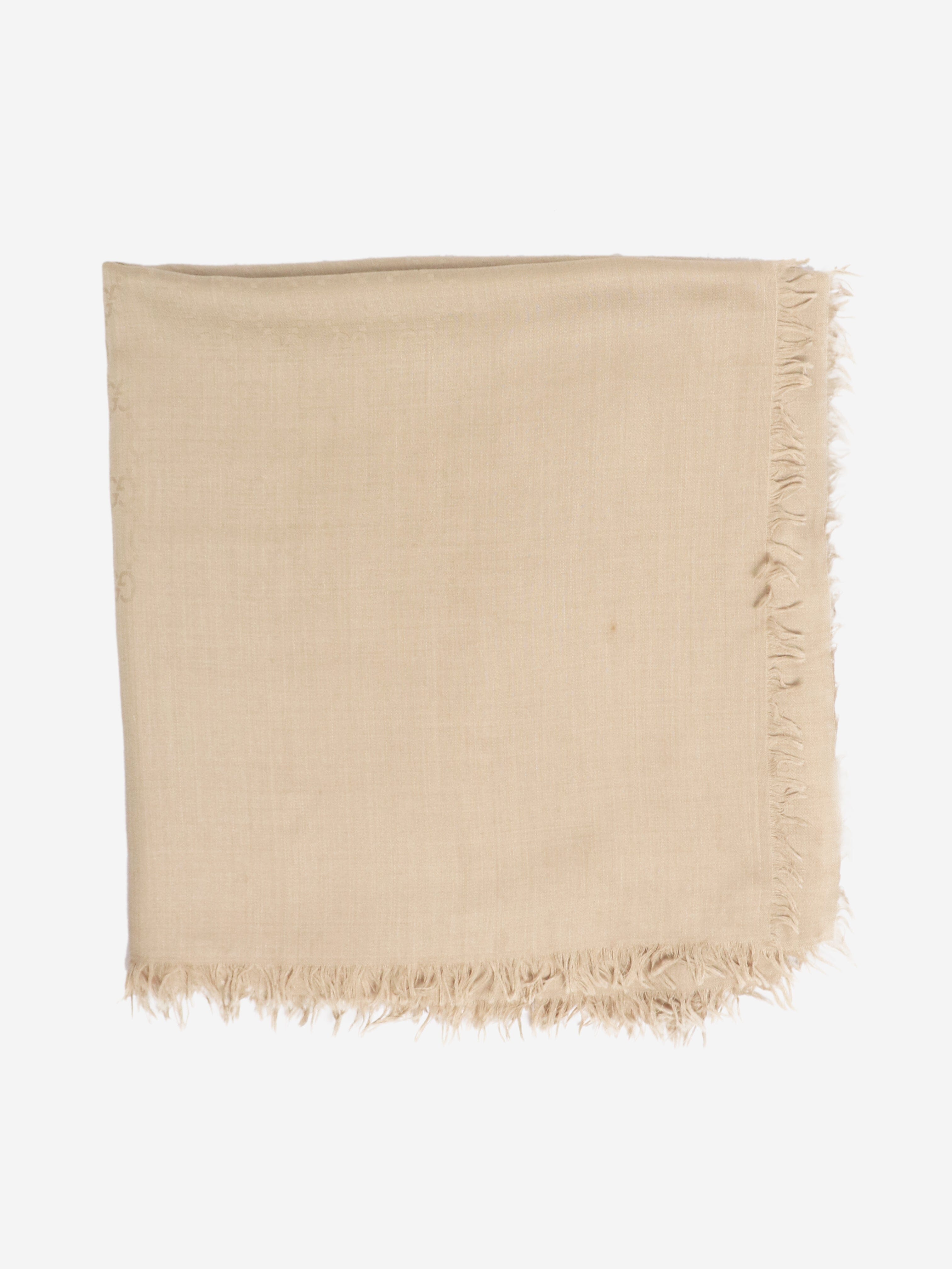 Neutral GG fringed shawl scarf Scarves Gucci 