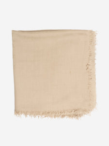 Gucci Neutral GG fringed shawl scarf