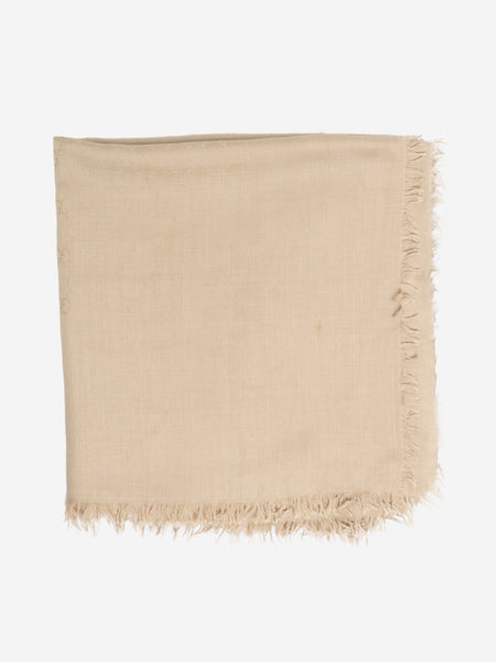 Neutral GG fringed shawl scarf alternate image