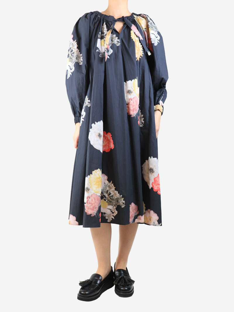 Charcoal floral midi dress - size S Dresses Rejina Pyo 