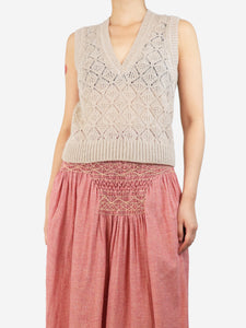 ME+EM Oatmeal patterned jumper vest - size S
