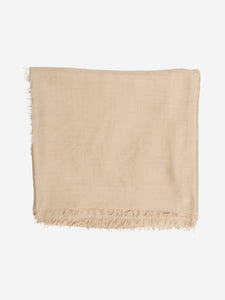 Gucci Neutral GG fringed shawl scarf