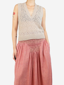 ME+EM Oatmeal patterned jumper vest - size S
