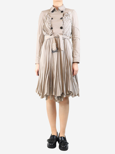 Neutral pleated trench dress - size UK 10 Dresses Burberry 