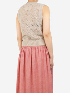 ME+EM Oatmeal patterned jumper vest - size S