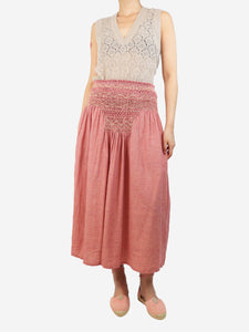V.DE. VINSTER. Pink shirred midi skirt - size S