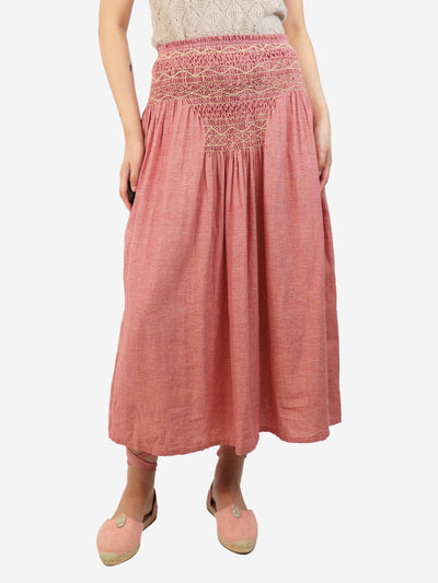 Pink shirred midi skirt - size S Skirts V.DE. VINSTER. 