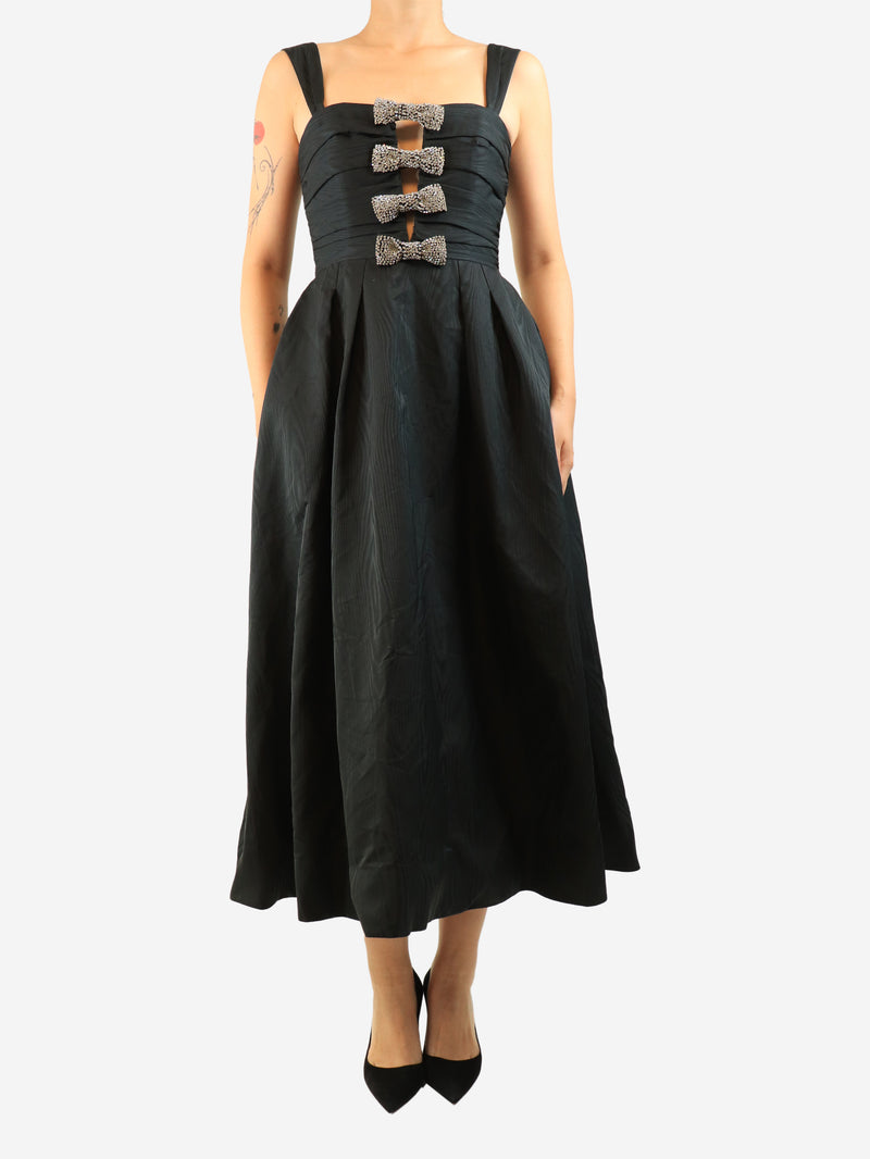 Black Luiza strap midi dress - size UK 8