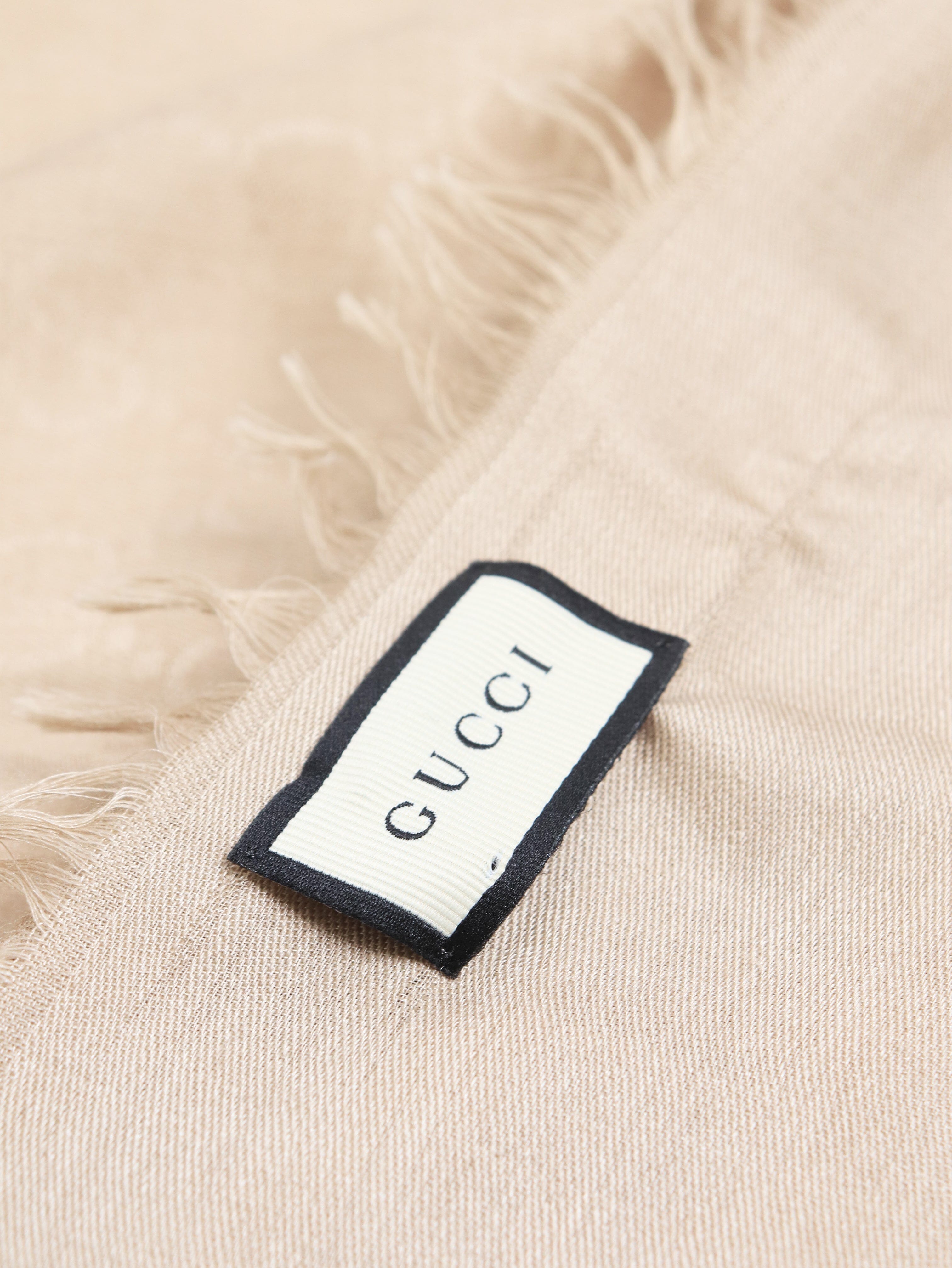Neutral GG fringed shawl scarf Scarves Gucci 