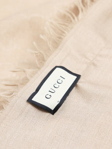 Gucci Neutral GG fringed shawl scarf