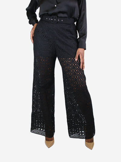 Black broderie anglaise trousers - size M Trousers Charo Ruiz 