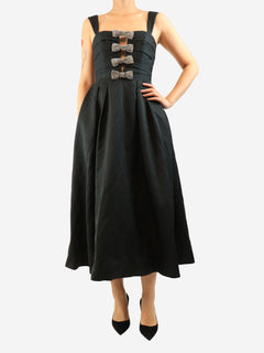 Black Luiza strap midi dress - size UK 8
