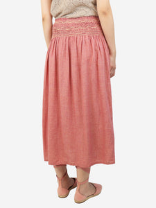 V.DE. VINSTER. Pink shirred midi skirt - size S