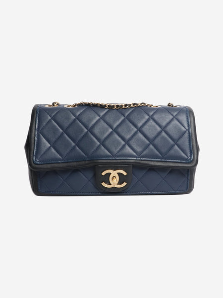Blue and black 2014 two-tone lambskin quilted shoulder bag product image