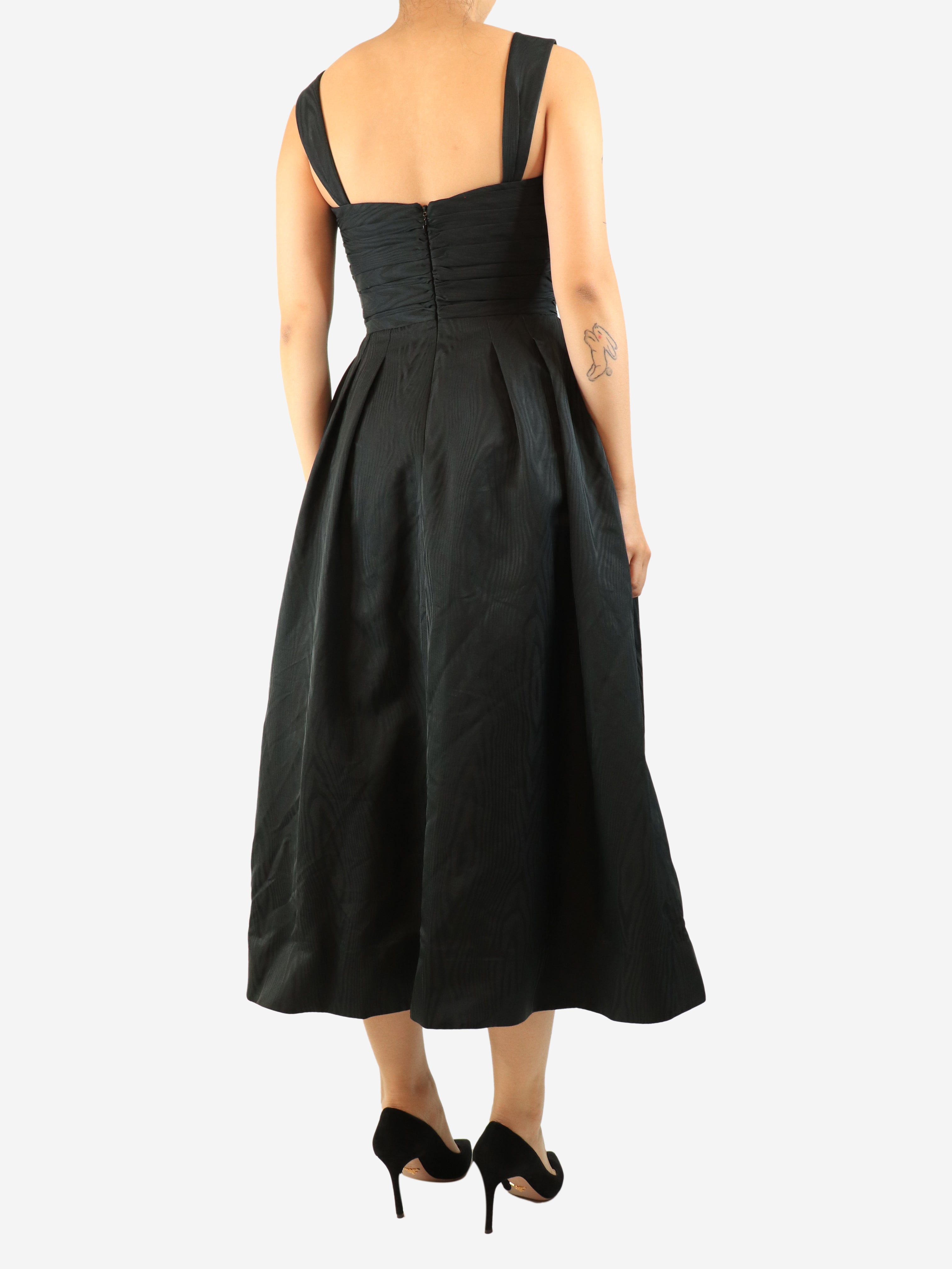Black Luiza strap midi dress - size UK 8
