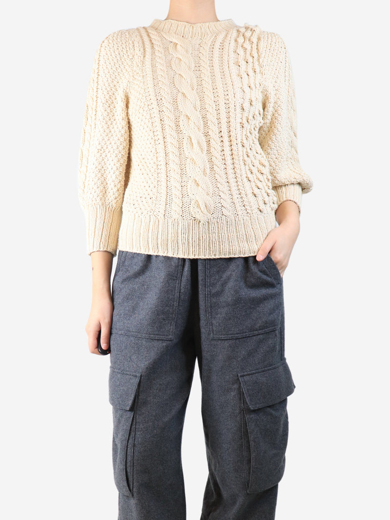 Cream mixed-knit sweater - size S Knitwear Apiece Apart 