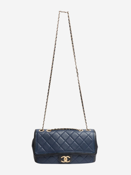 Blue and black 2014 two-tone lambskin quilted shoulder bag alternate image