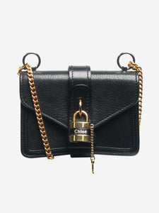 Chloe Black Mini Aby chain leather shoulder bag - size