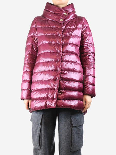 Purple mid-length puffer jacket - size UK 14 product image