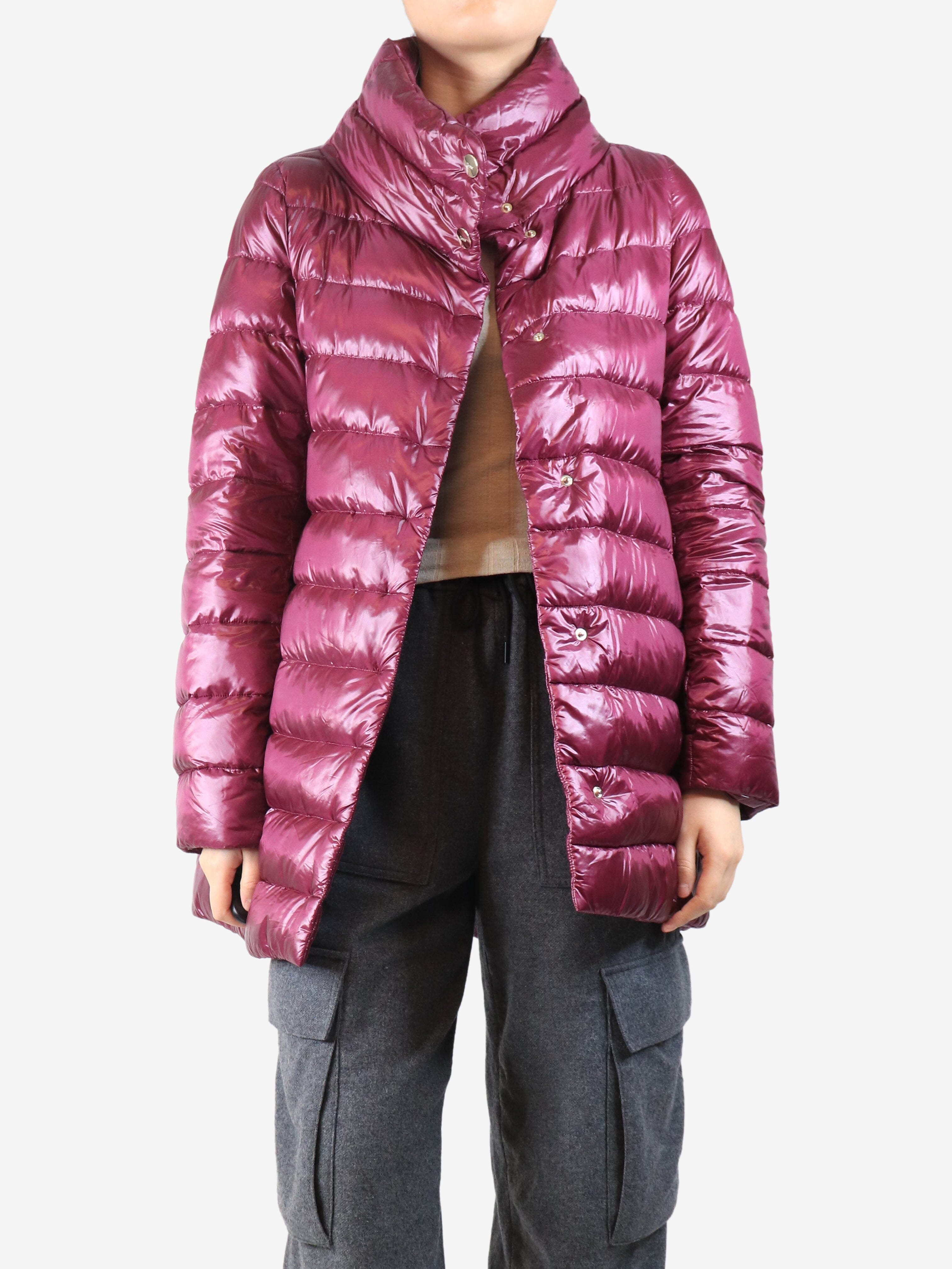 Purple mid-length puffer jacket - size UK 14 Coats & Jackets Herno 