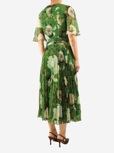 Green floral maxi dress - size UK 10 alternate image