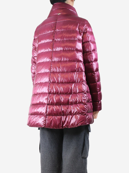 Purple mid-length puffer jacket - size UK 14 alternate image