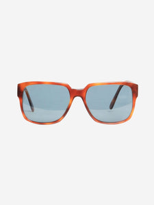 Loro Piana Brown tortoise shell square-frame sunglasses