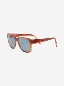 Loro Piana Brown tortoise shell square-frame sunglasses