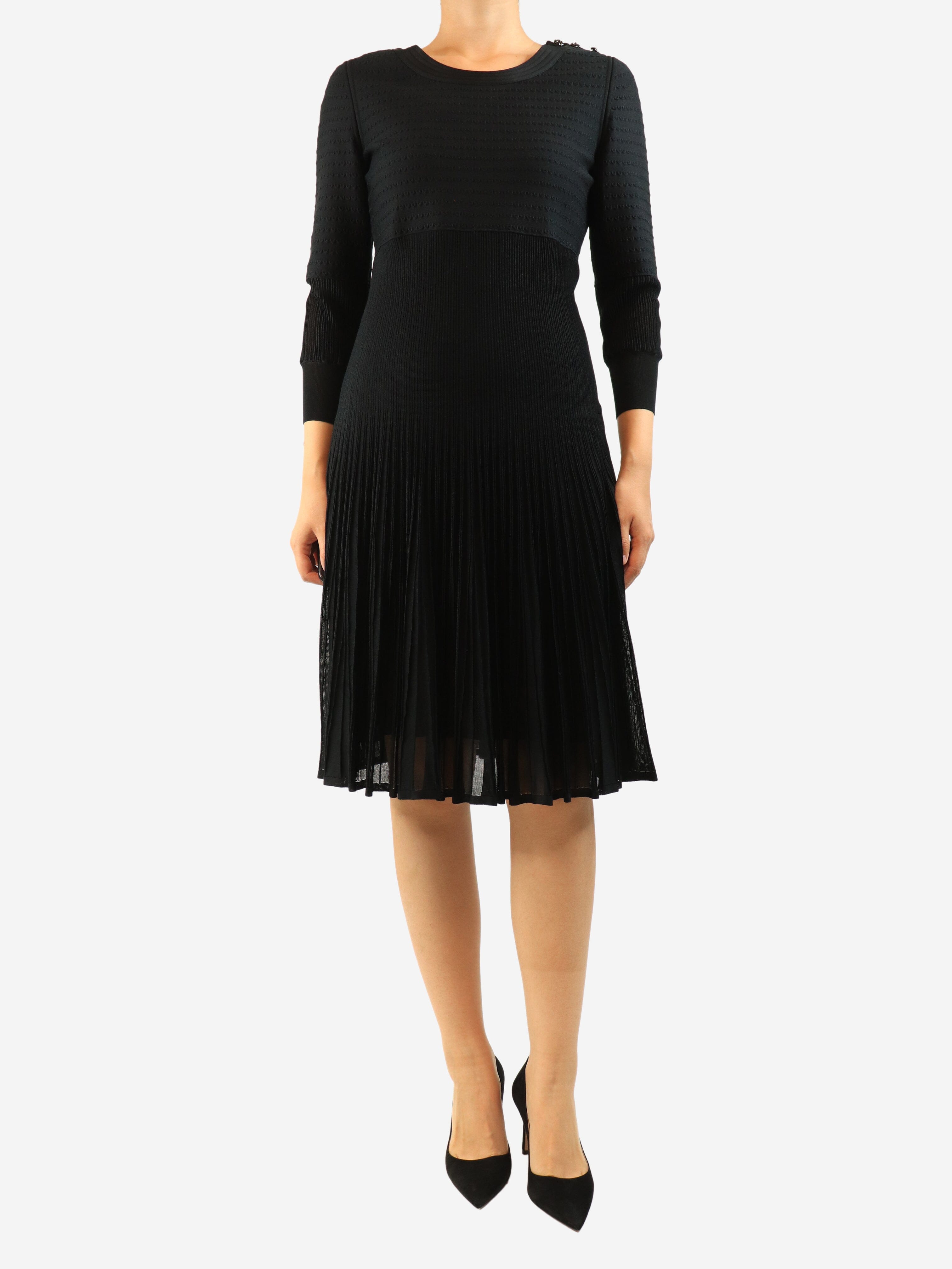 Black long-sleeved midi dress - size UK 14 Dresses Chanel 