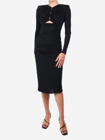 Black ruched midi dress - size UK 8 Dresses Roland Mouret 