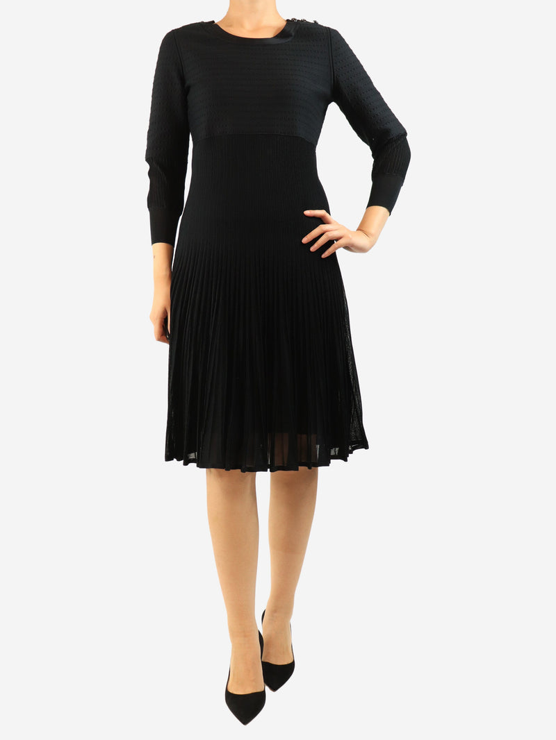 Black long-sleeved midi dress - size UK 14 Dresses Chanel 