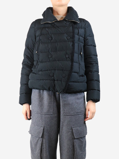 Black double breasted puffer coat - size UK 12 Coats & Jackets Moncler 