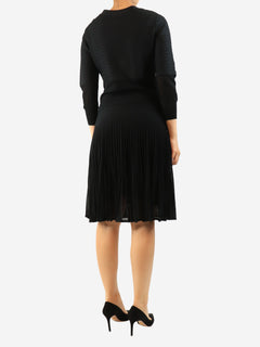 Black long-sleeved midi dress - size UK 14 Dresses Chanel 