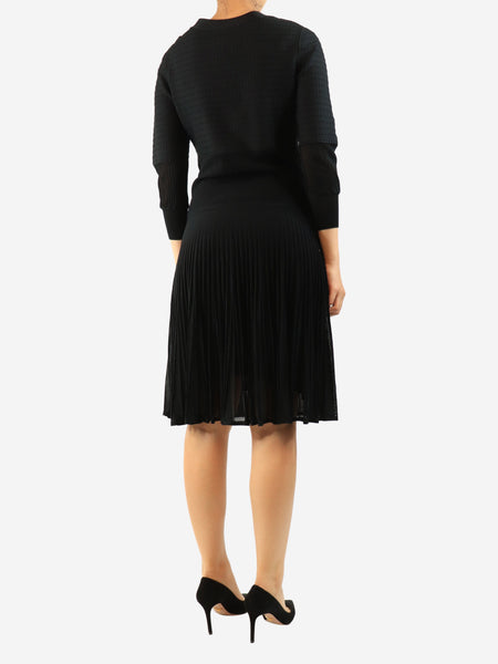 Black long-sleeved midi dress - size UK 14 alternate image