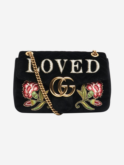 Black Marmont medium velvet Loved shoulder bag Shoulder bags Gucci 