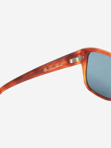 Loro Piana Brown tortoise shell square-frame sunglasses