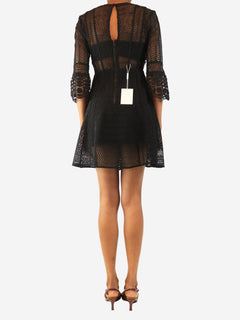 Black A-line lace-up dress - size UK 8 Dresses self-portrait 