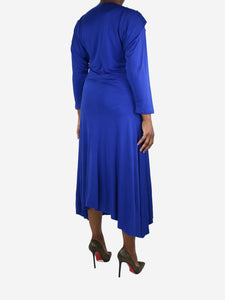 Isabel Marant Royal blue Jaboti satin midi dress - size UK 14