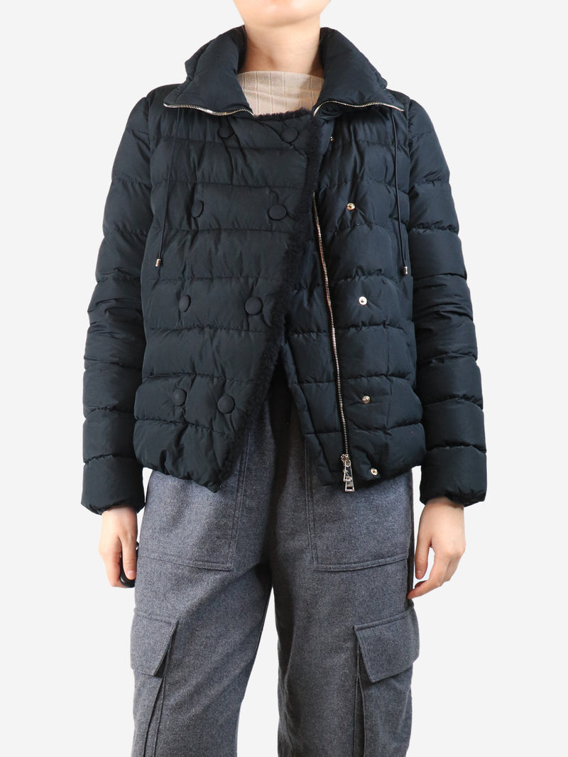 Black double breasted puffer coat - size UK 12 Coats & Jackets Moncler 