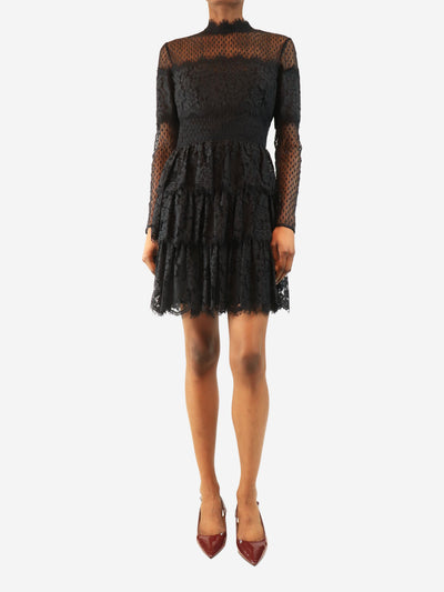 Black lace ruffle dress - size UK 10 Dresses Temperley 