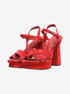 Salvatore Ferragamo Red suede platform sandals - size EU 41.5